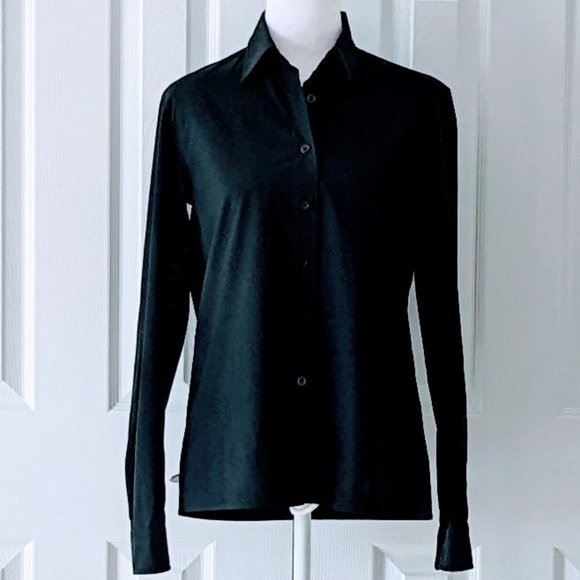 Lilly Pulitzer Tops - LILLY PULITZER Women's Silk Blend Long Sleeve Button Down Top  Size 6 Black